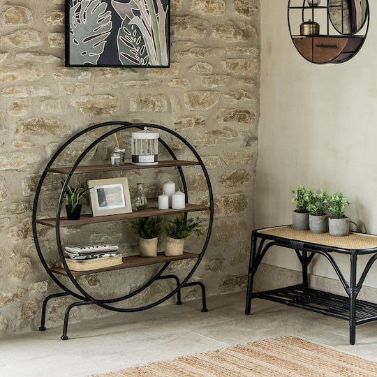 Bookcase A-s Danik Black - Natural 91.5x24.5x100.5 cm