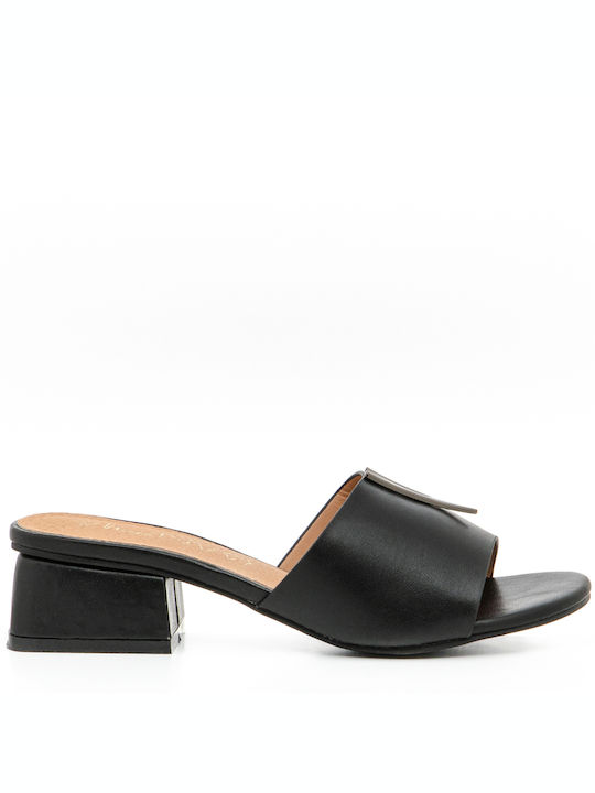 Envie Shoes Chunky Heel Mules Black