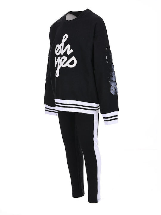 New College Kids Set with Leggings Winter 2pcs Black