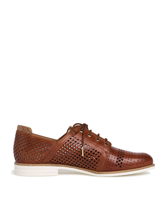 Women's Leather Oxford Shoes Tabac Brown