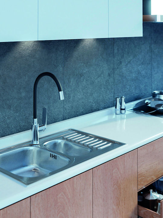 Kuchinox Elza BKE-761D U-Shaped Kitchen Faucet Counter Chrome / Black