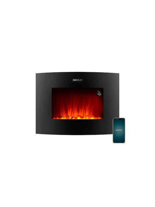 Cecotec Ready Warm 2650 Curved Flames Connected 05814 Montat pe perete Șemineu electric 2000W 66x52cm Negru