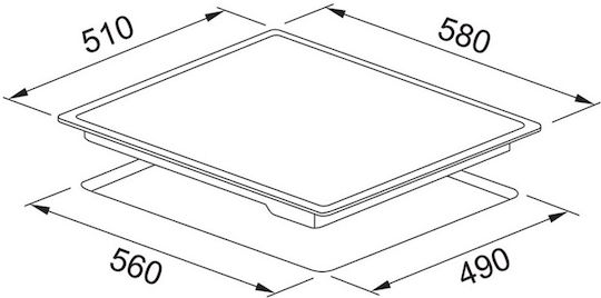 Franke Smart FRSM 604 C T BK Κεραμική Εστία Αυτόνομη με Λειτουργία Κλειδώματος 58x51εκ.