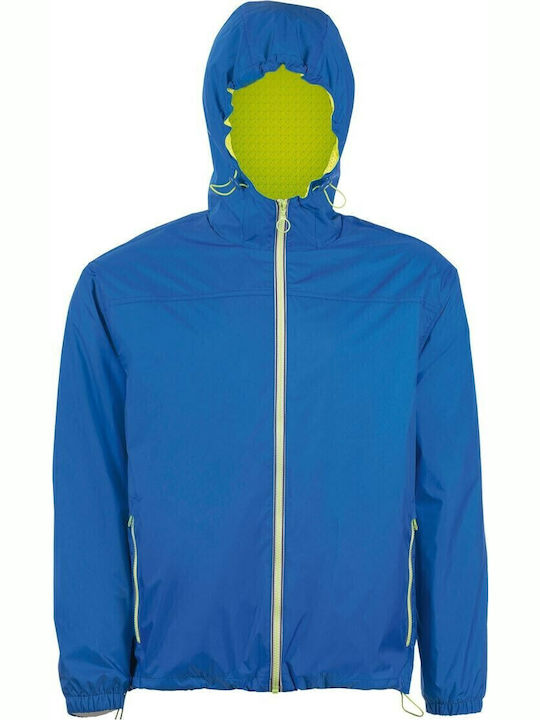 Skate Jacket Waterproof and Windproof Royal / Neon Υellow