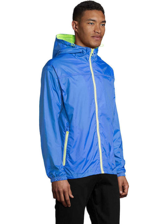 Skate Jacket Waterproof and Windproof Royal / Neon Υellow