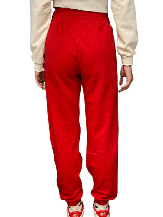 Paco & Co Women's High Waist Jogger Sweatpants Red