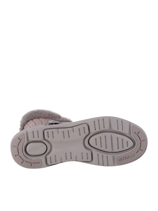 Go Walk Arch Fit True Embrace Ghete dama cu platformă cu blană Roz