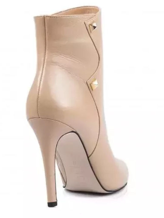 Fardoulis Leder Damen Knöchelstiefel Beige