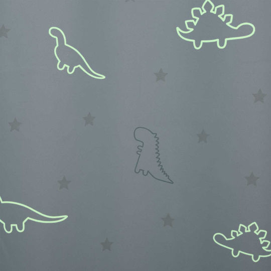 Atmosphera Kids Grommet Top Blackout Glow-in-the-Dark Curtain Dino Light Blue 127372D 140x250cm