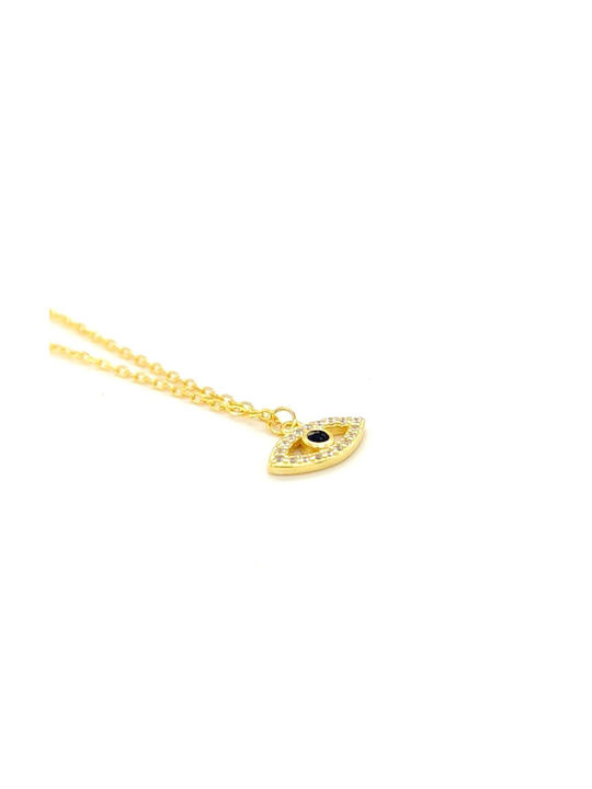 Women's gold plated necklace with eye - silver (925°)