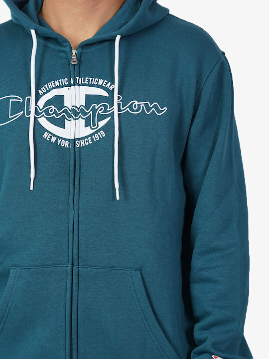 Sweatshirt with Hood Petrol Blue