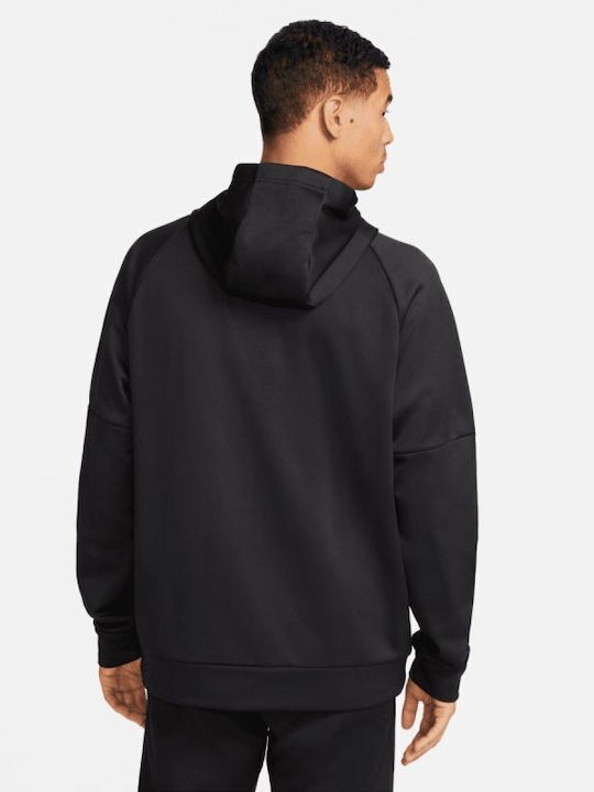 Nike Therma-FIT Men's Sweatshirt with Hood and Pockets Black