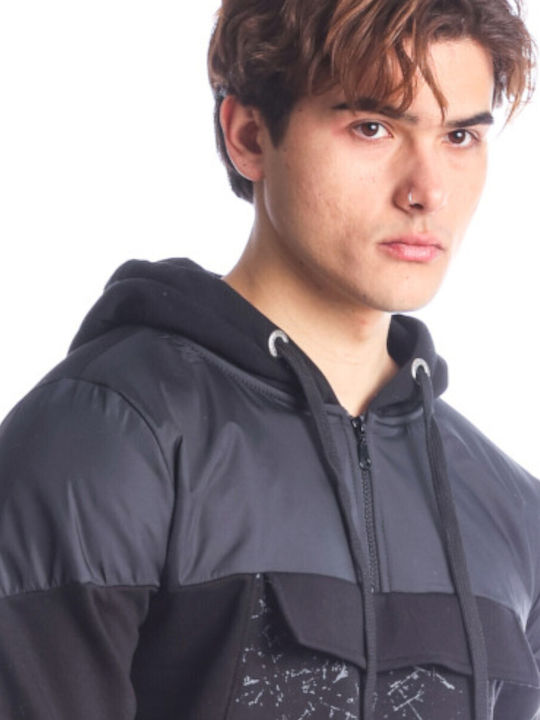 Paco & Co Men's Sweatshirt with Hood and Pockets Black