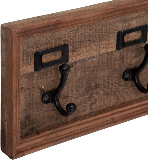 Agățător De Perete A-s Wood Din Lemn Cu 5 Compartimente Maro 82.5x3.5x20.7cm