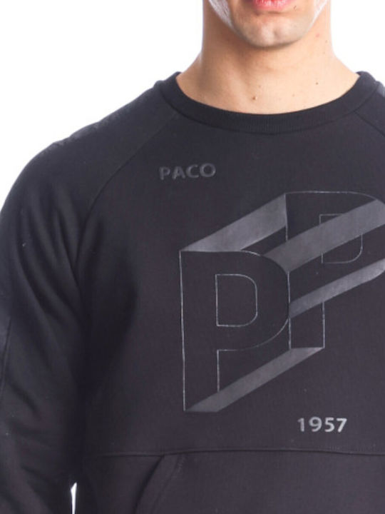 Paco & Co Herren Sweatshirt mit Taschen Schwarz