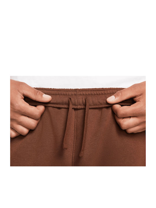 Men's Fleece Sweatpants with Rubber Cacao Wow / White