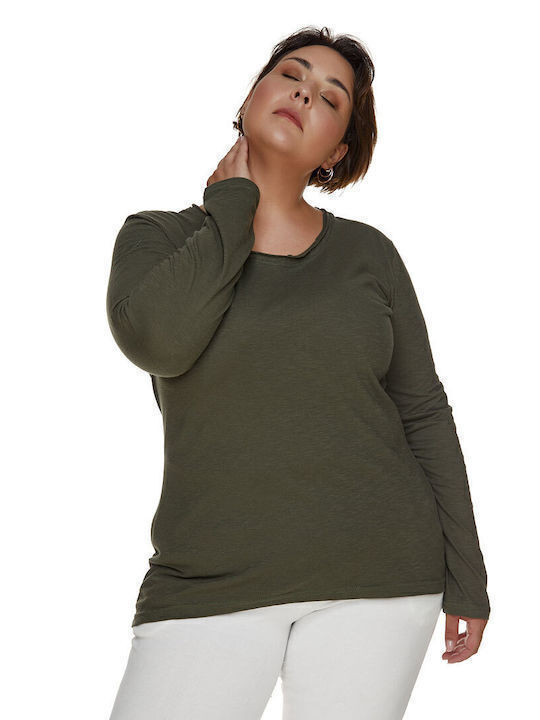 Damen Bluse Baumwolle Langärmelig Gray