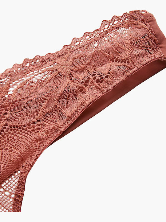 Damen Zeichenfolge mit Spitze Terracota