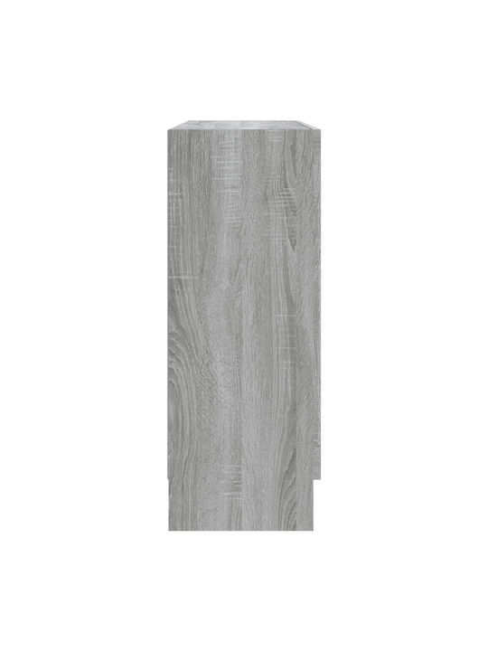 Wohnzimmer Vitrine aus Spanplatte mit Verglasung Graue 82.5x30.5x80cm