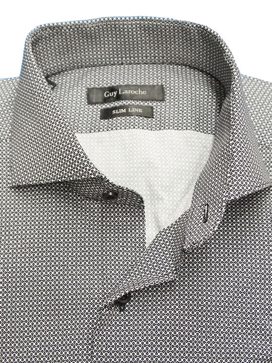 Guy Laroche Men's Shirt Long Sleeve Cotton Gray