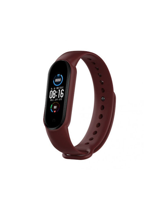 Techsuit Strap Silicone with Pin Dark Red (Mi Smart Band 5/Mi Smart Band 6) KF238574