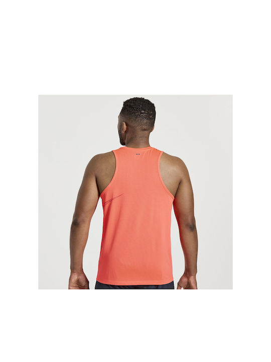 Saucony Stopwatch Singlet Ανδρική Μπλούζα Αμάνικη Κόκκινη