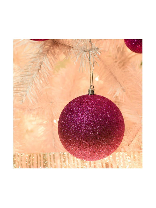 Fun World Christmas Plastic Ball Ornament Pink 10x10cm 2pcs