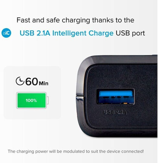 SBS Fast Power Bank 20000mAh с 2 USB-A порта Черен