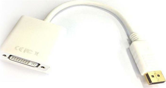 Aculine AD-018 Конвертор DisplayPort мъжки към DVI-D женски Бял 1бр