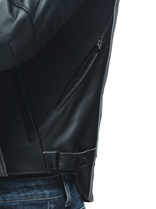 Dainese Racing 4 Winter Men's Motorcycle Jacket Leather Charcoal-Gray/Black