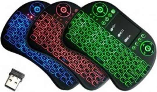 Mini Backlit Ασύρματο Πληκτρολόγιο με Touchpad Αγγλικό US