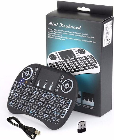 Mini Backlit Ασύρματο Πληκτρολόγιο με Touchpad Αγγλικό US