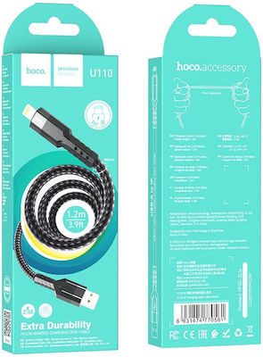 Hoco U110 Braided USB to Lightning Cable Μαύρο 1.2m
