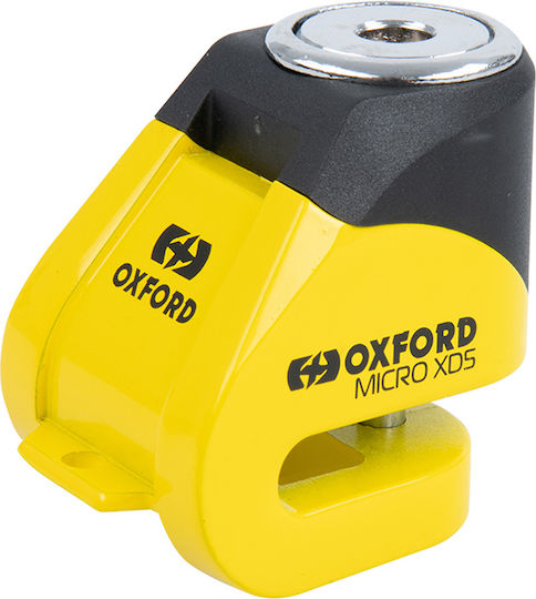 Oxford Micro XD5 Motorcycle Disc Brake Lock with 5mm Pin in Yellow