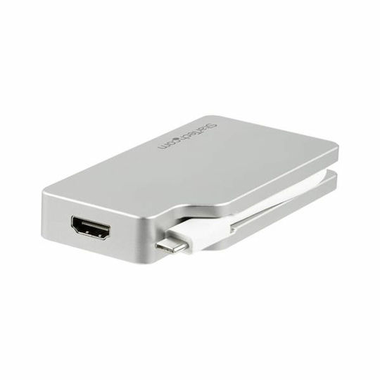 StarTech USB-C Docking Station με 4K Ασημί (CDPVGDVHDMDP)
