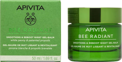 Apivita Bee Radiant White Peony & Patented Propolis Balm Προσώπου Νυκτός για Ενυδάτωση & Αντιγήρανση με Υαλουρονικό Οξύ 50ml