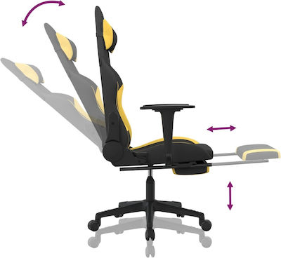 vidaXL 345504 Fabric Gaming Chair with Footrest Black / Yellow