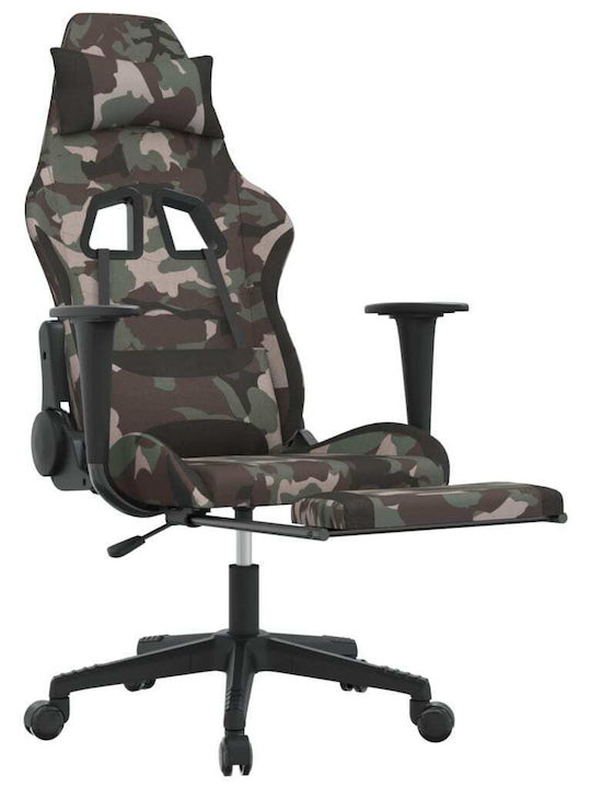 vidaXL 345510 Υφασμάτινη Καρέκλα Gaming με Υποπόδιο Black Camo