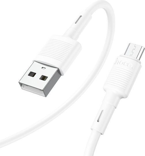 Hoco X83 Victory Regular USB 2.0 to micro USB Cable Λευκό 1m