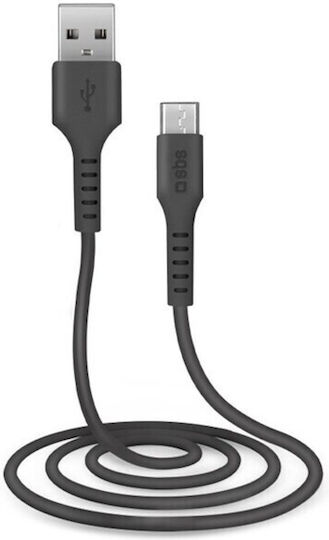 SBS Regular USB 2.0 to micro USB Cable Μαύρο 1m (LTHL200)