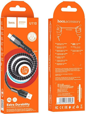 Hoco U110 Geflochten USB 2.0 auf Micro-USB-Kabel Schwarz 1.2m 1Stück