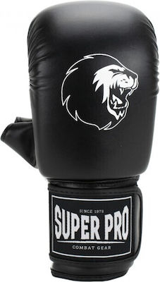 Super Pro Combat Gear Synthetic Leather Boxing Sack Gloves Black