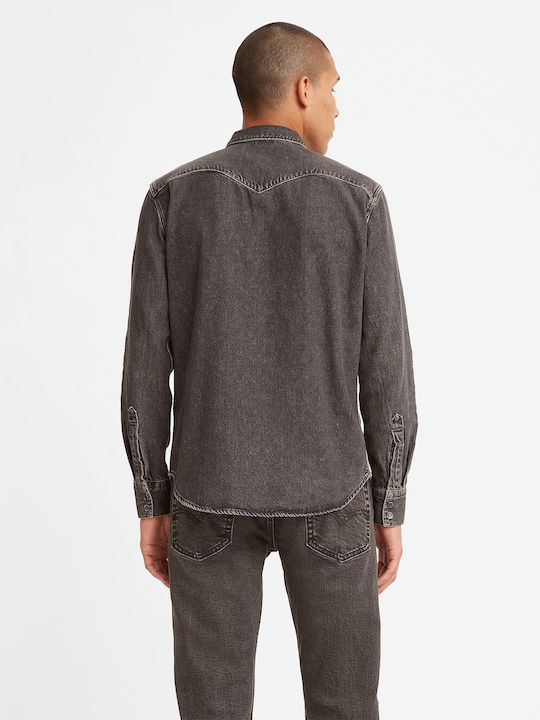 Barstow Western Langärmlig Jeans Hemd Schwarz