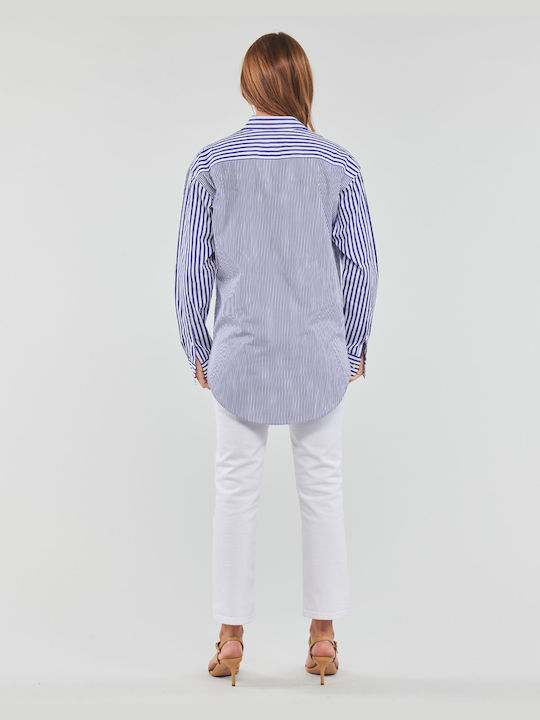 Ralph Lauren Women's Polka Dot Long Sleeve Shirt Blue