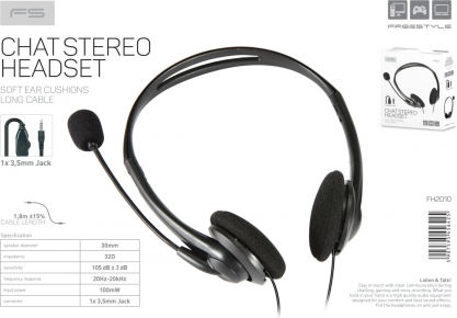 Omega Freestyle FH2010 On Ear Multimedia Headphone with Microphone 3.5mm Jack