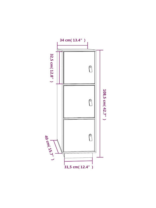 Kleiderschrank Büro Brown Honey 34x40x108.5cm