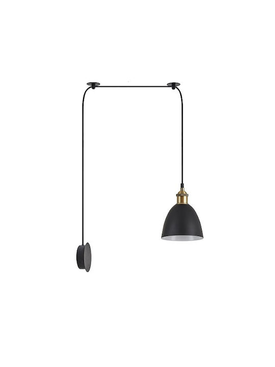 Home Lighting Pendant Light Single-Light for Socket E27 Black