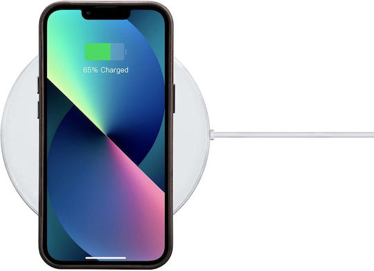 iCarer Oil Wax Premium Leather Back Cover Δερμάτινο Μαγνητικό Καφέ (iPhone 14 Plus)