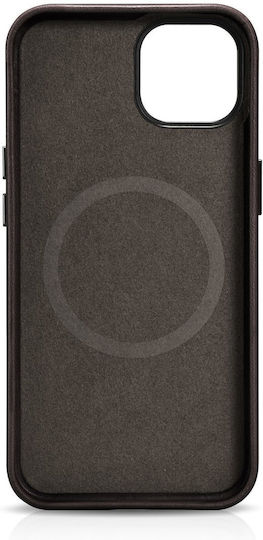 iCarer Oil Wax Premium Leather Back Cover Δερμάτινο Μαγνητικό Καφέ (iPhone 14 Plus)