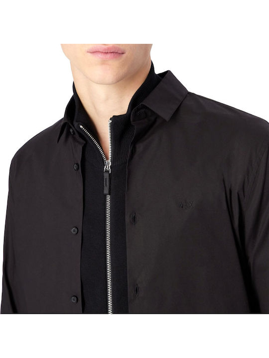 Long-sleeved Cotton Shirt Black